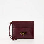 prada burgundy leather card holder we in style prada women 15494543638908