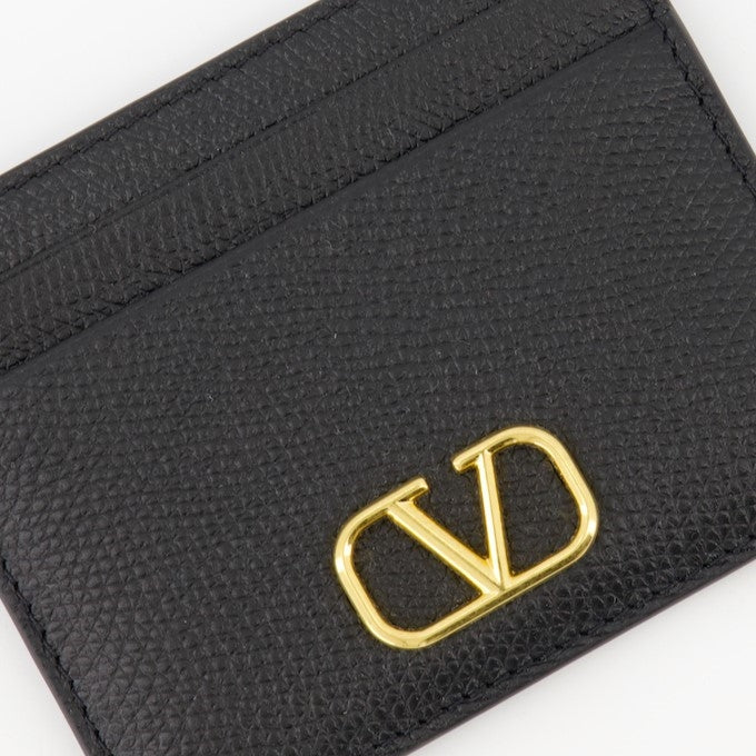 Valentino Garavani, leather card holder, VLogo, luxury accessories, high-end fashion ###