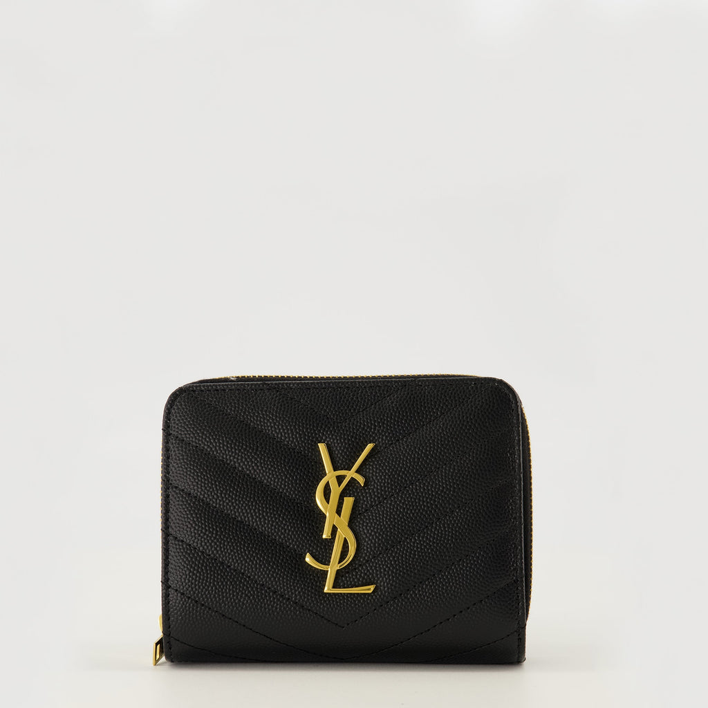 Image of Cassandre Black Wallet by Saint Laurent for Women - Season Spring-Summer 2026 - Front View