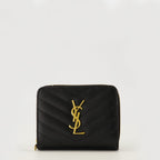 Image of Cassandre Black Wallet by Saint Laurent for Women - Season Spring-Summer 2026 - Front View