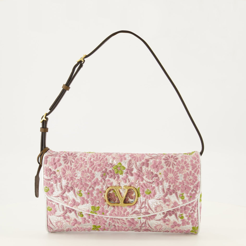 Kleine Tasche aus rosafarbenem Jacquard