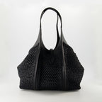 black raffia cabas, T Timeless bag, leather and raffia tote, Tod's accessories, stylish handbags