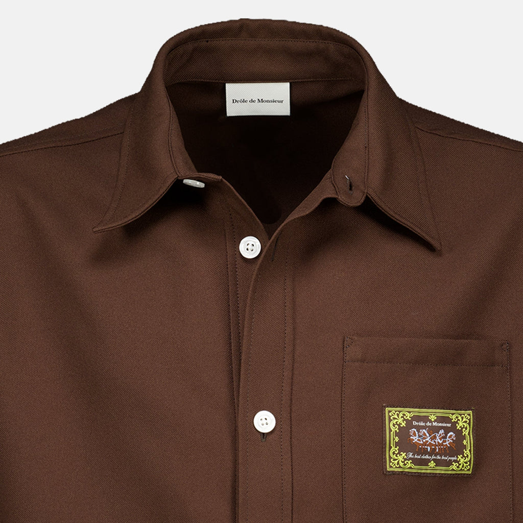 Camisa Elástica Marrón - Drôle de Monsieur