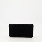 Valentino pouch, black velvet accessory, Autumn-Winter collection, VLogo Signature, detachable chain strap
