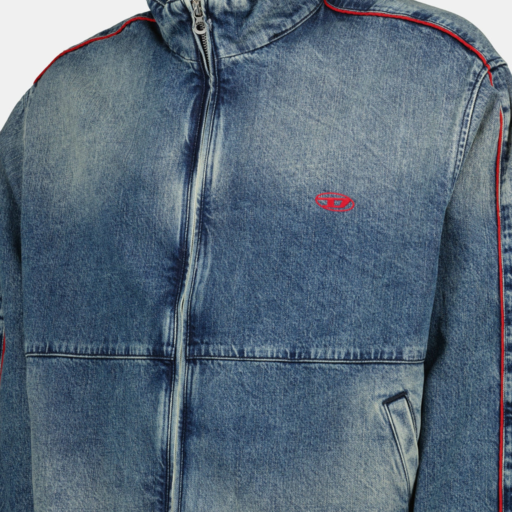 ディーゼルの男性用ウォッシュデニムジャケットの画像 - シーズン春夏2025 - 詳細ビュー5