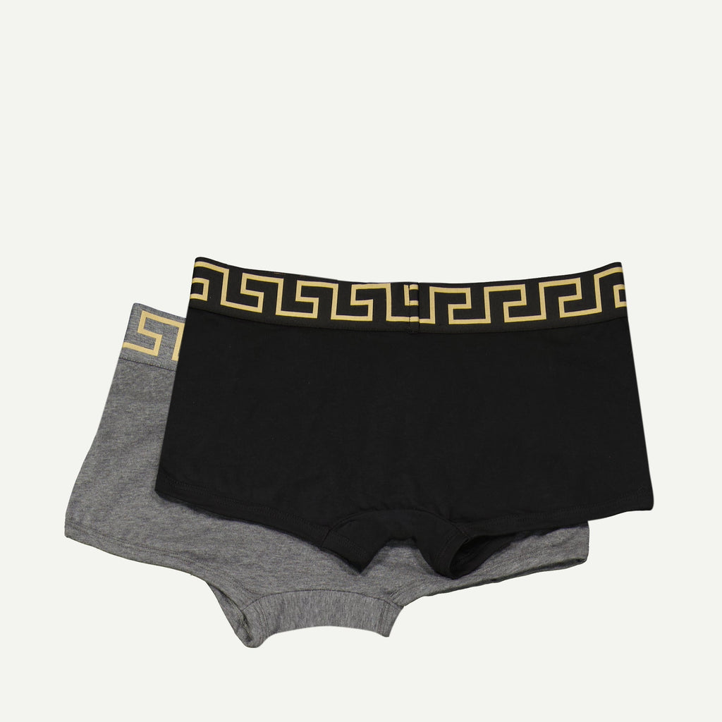 Versace boxers, men's underwear, grey black boxers, cotton elastane boxers, Autumn Winter 2024