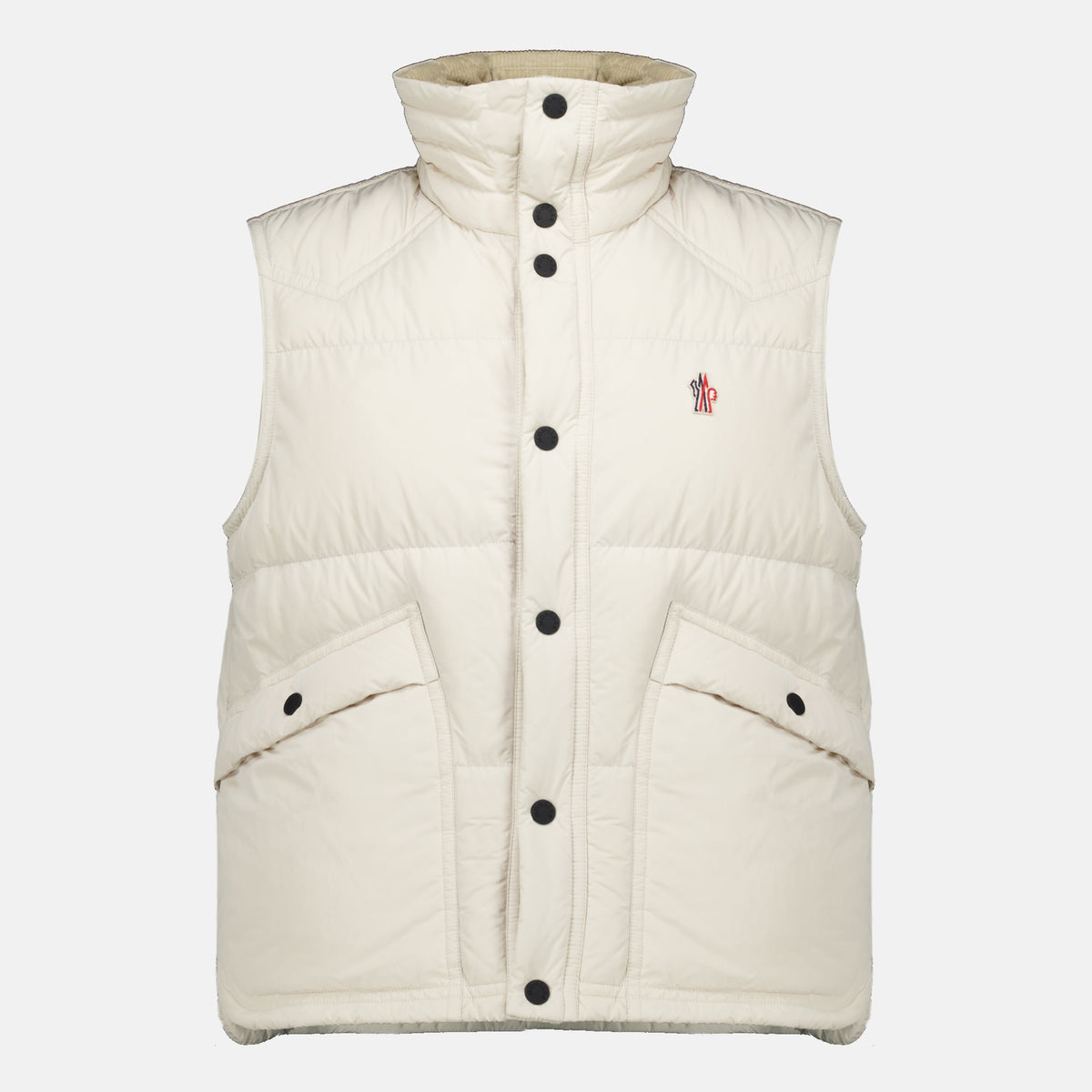 Weiße ärmellose Daunenjacke