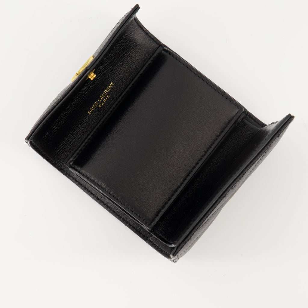 Saint Laurent wallet, Cassandre black wallet, grained calfskin wallet, designer accessories, luxury wallets