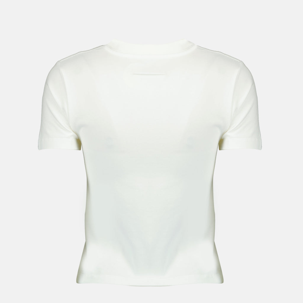 Imagen de la camiseta blanca impresa MM6 de Mm6 para mujeres - Temporada Primavera-Verano 2026 - Vista de detalle del producto 1