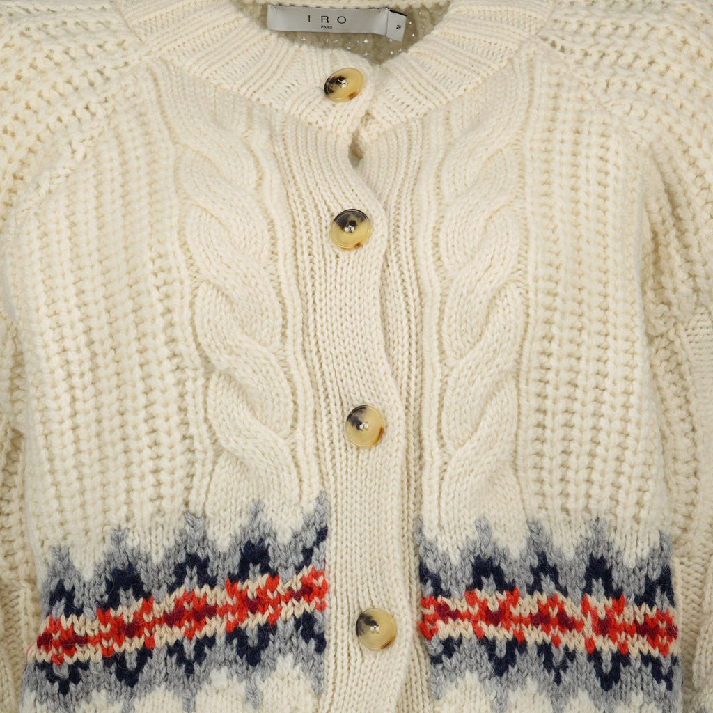 beige cardigan, IRO cardigan, wool cardigan, autumn winter fashion, women's outerwear