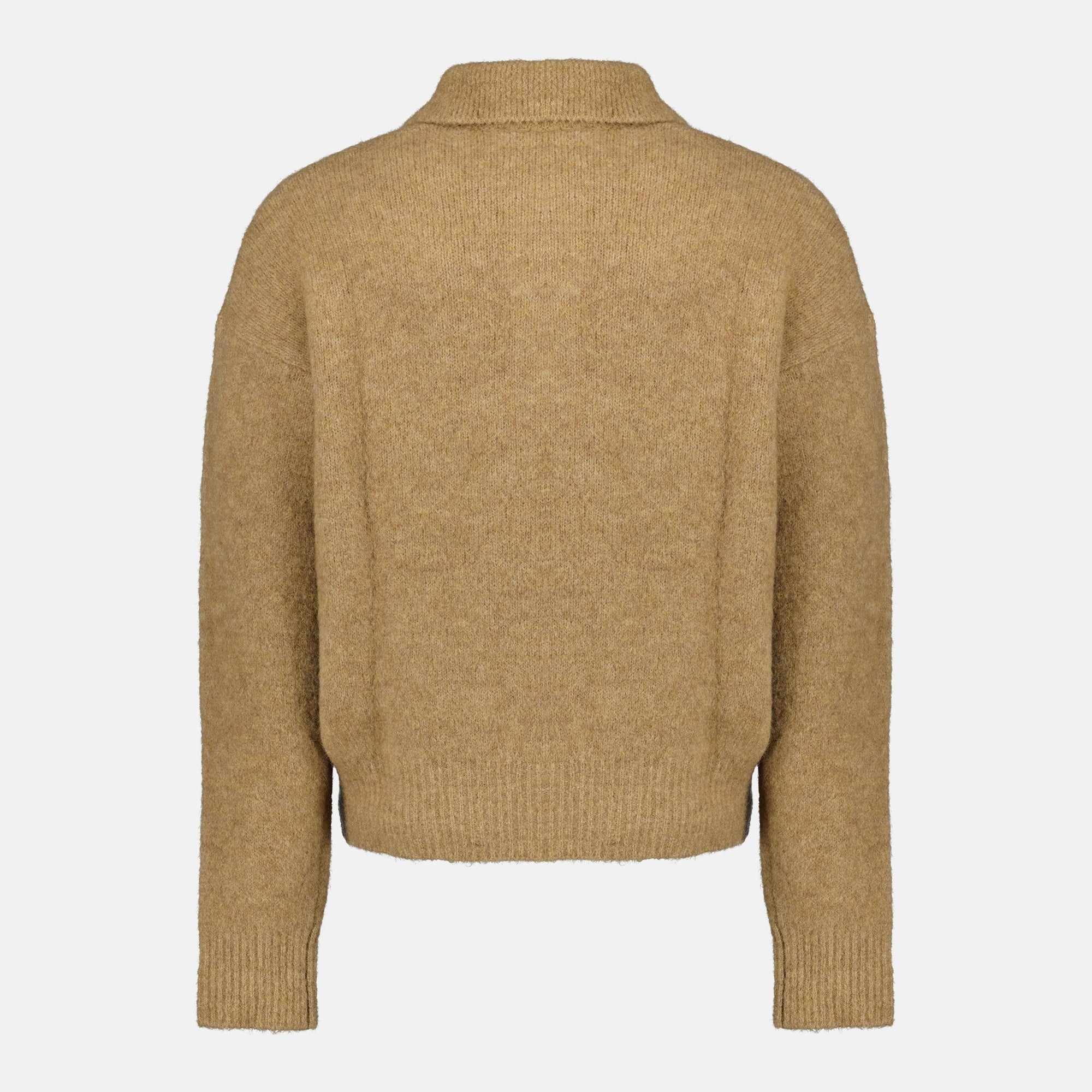 brown wool polo, AMI PARIS, men's clothing, luxury ready-to-wear, Autumn-Winter collection