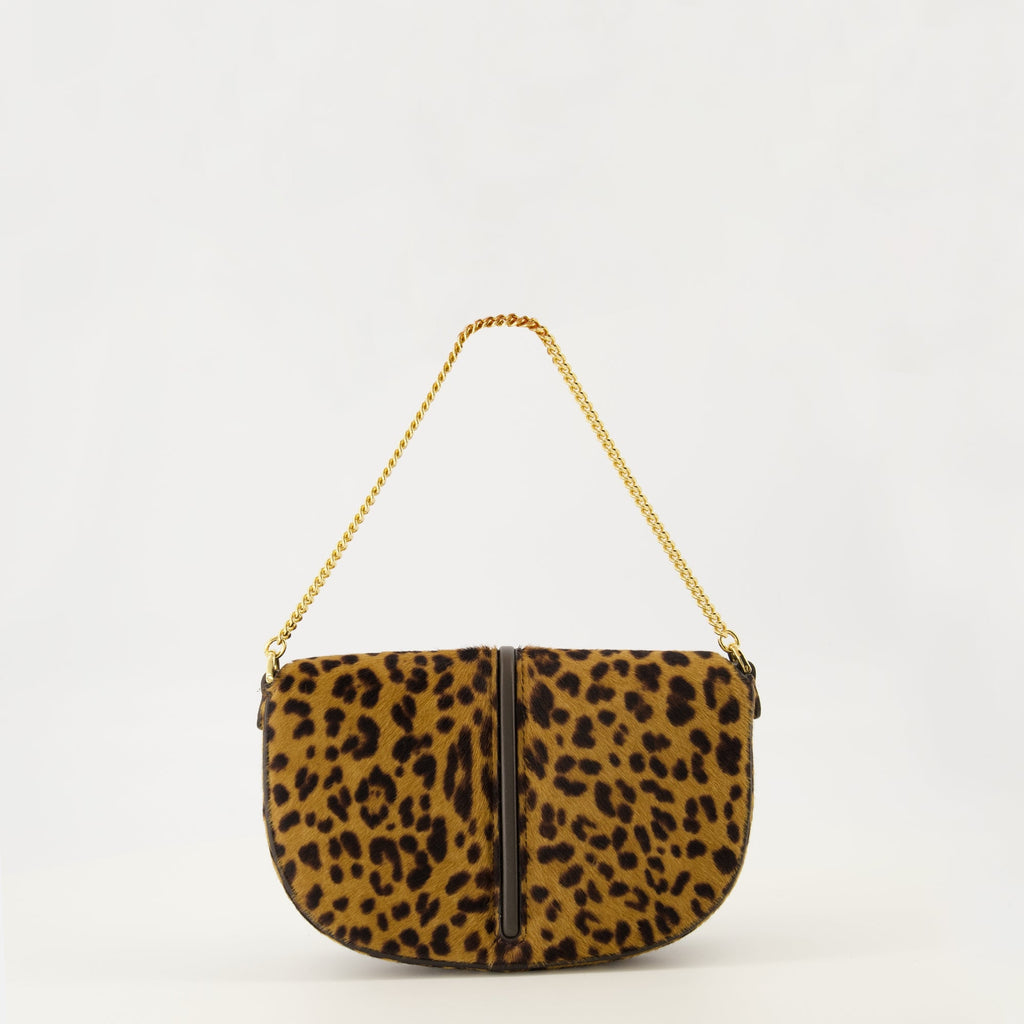 Fendi pouch, leopard print bag, calfskin accessory, removable chain pouch, fashionable clutch