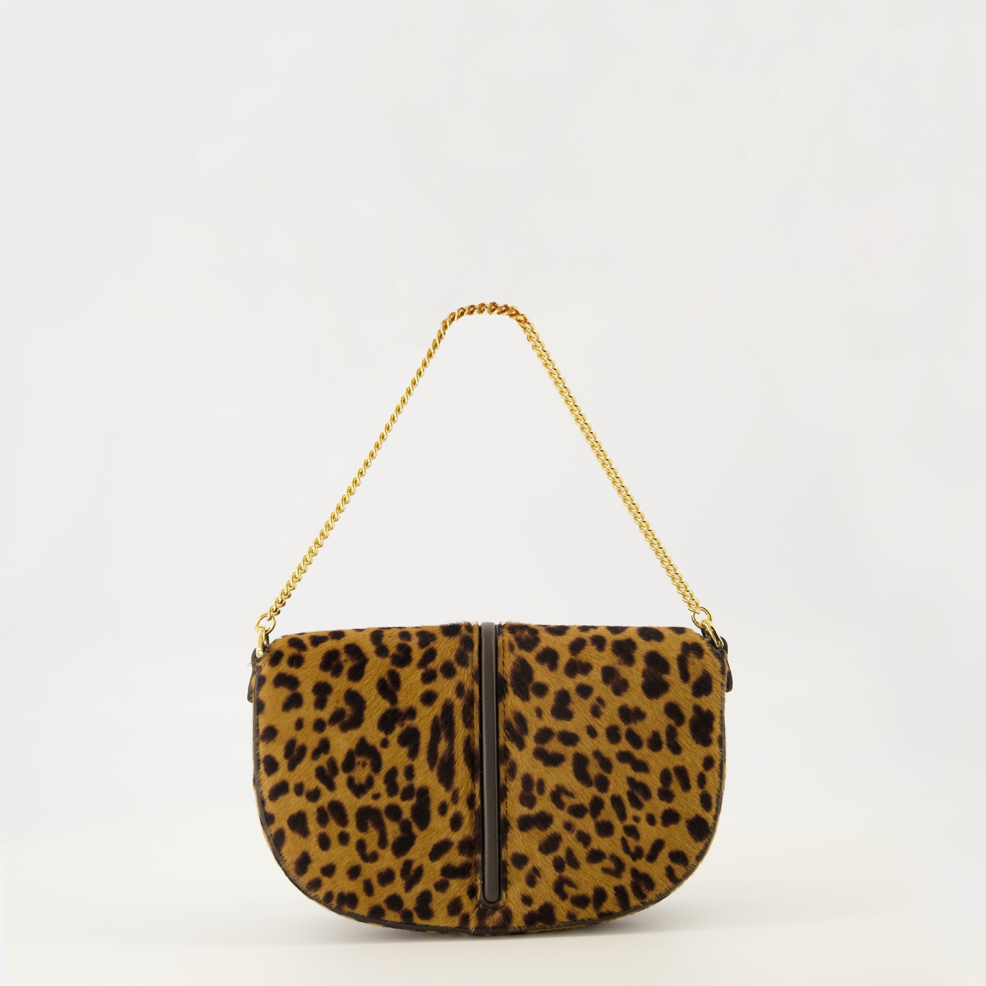 Fendi pouch, leopard print bag, calfskin accessory, removable chain pouch, fashionable clutch