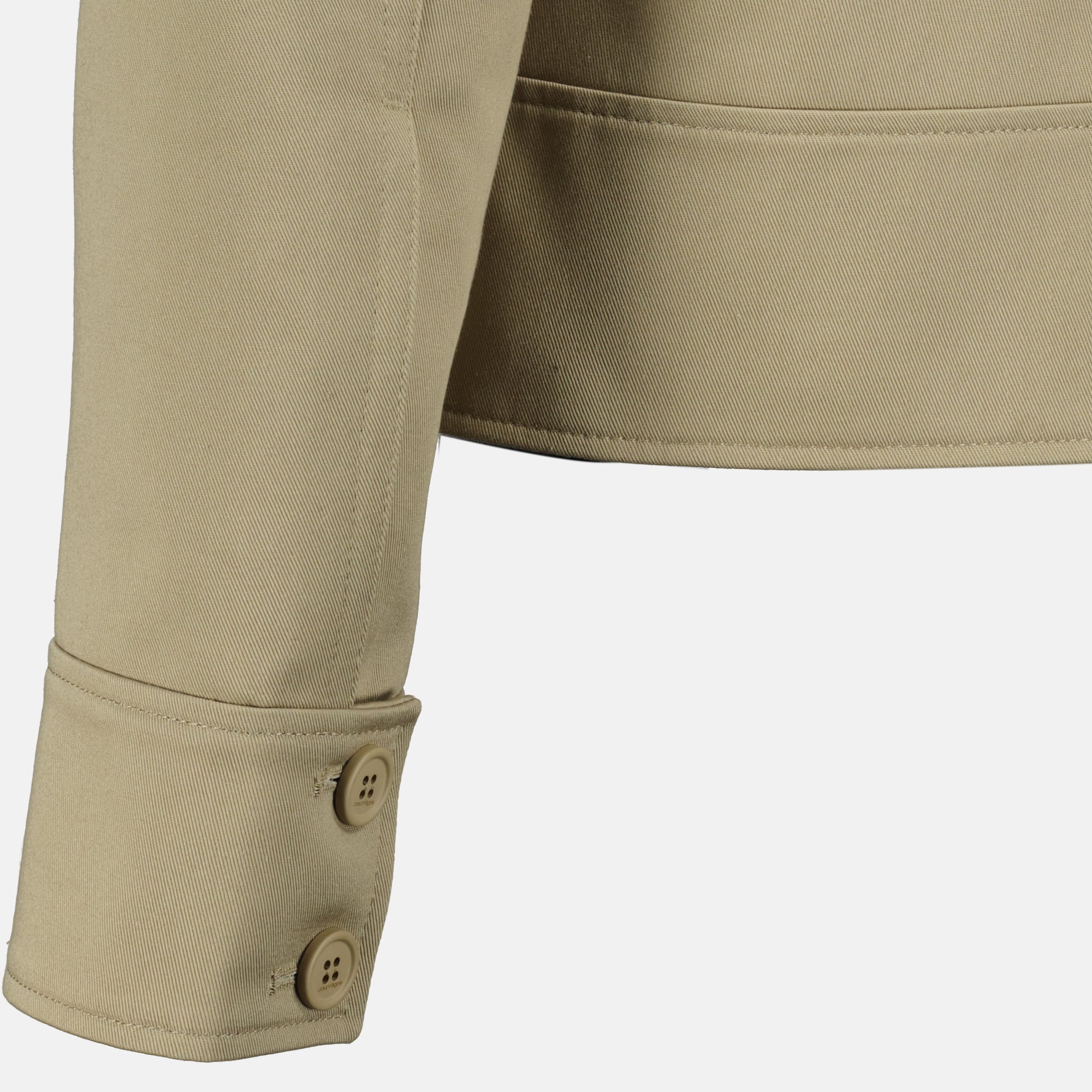 beige zip jacket, Courrèges jacket, classic collar jacket, spring summer collection, modern outerwear