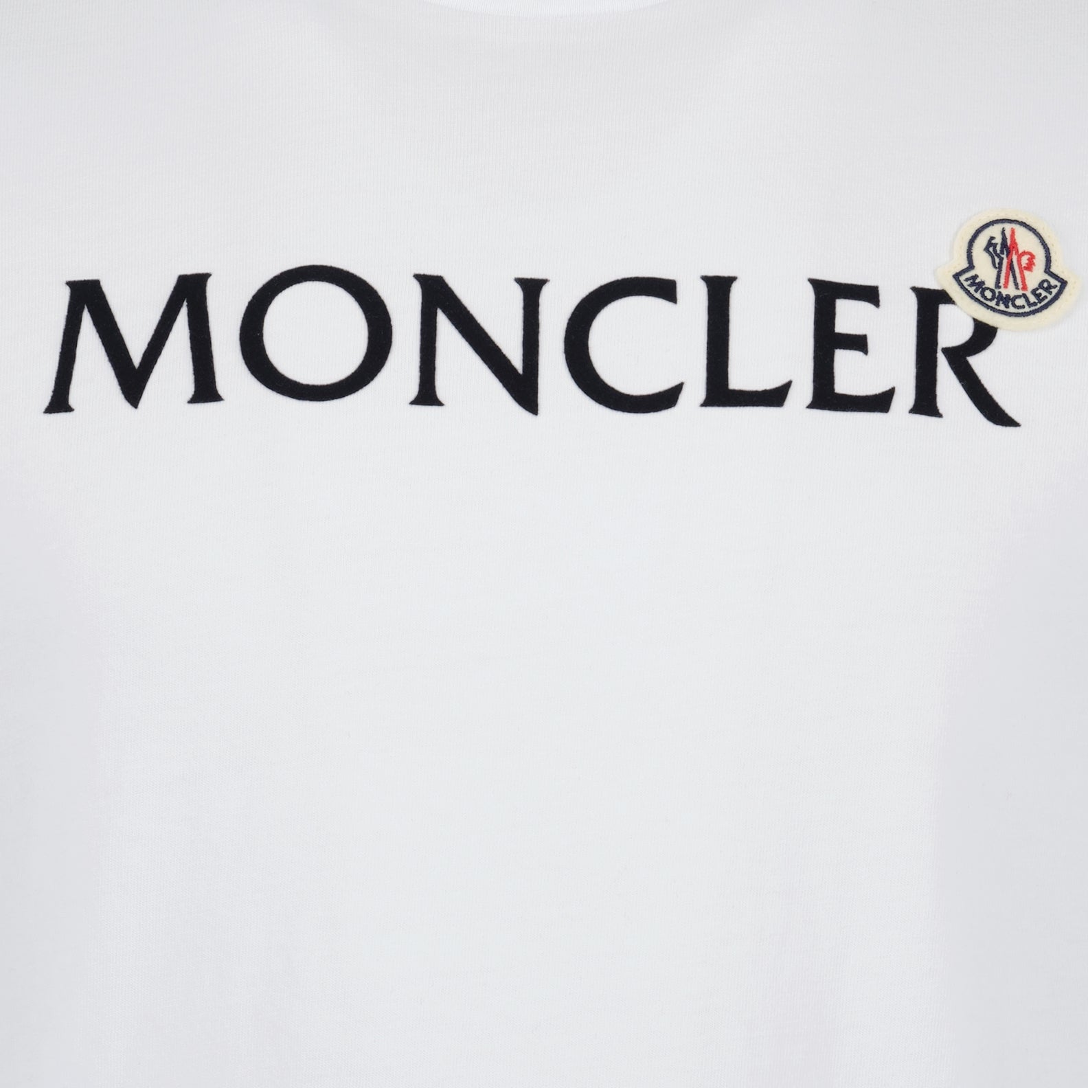 Moncler t-shirt, logo t-shirt, cotton t-shirt, white t-shirt, short sleeve t-shirt