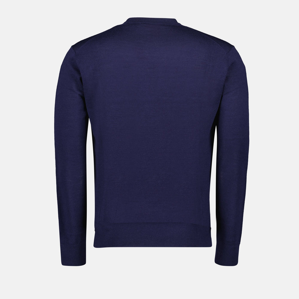 Image of Navy Wool Sweater by Diesel for Men - Season Autumn-Winter 2024 - Detail View 2