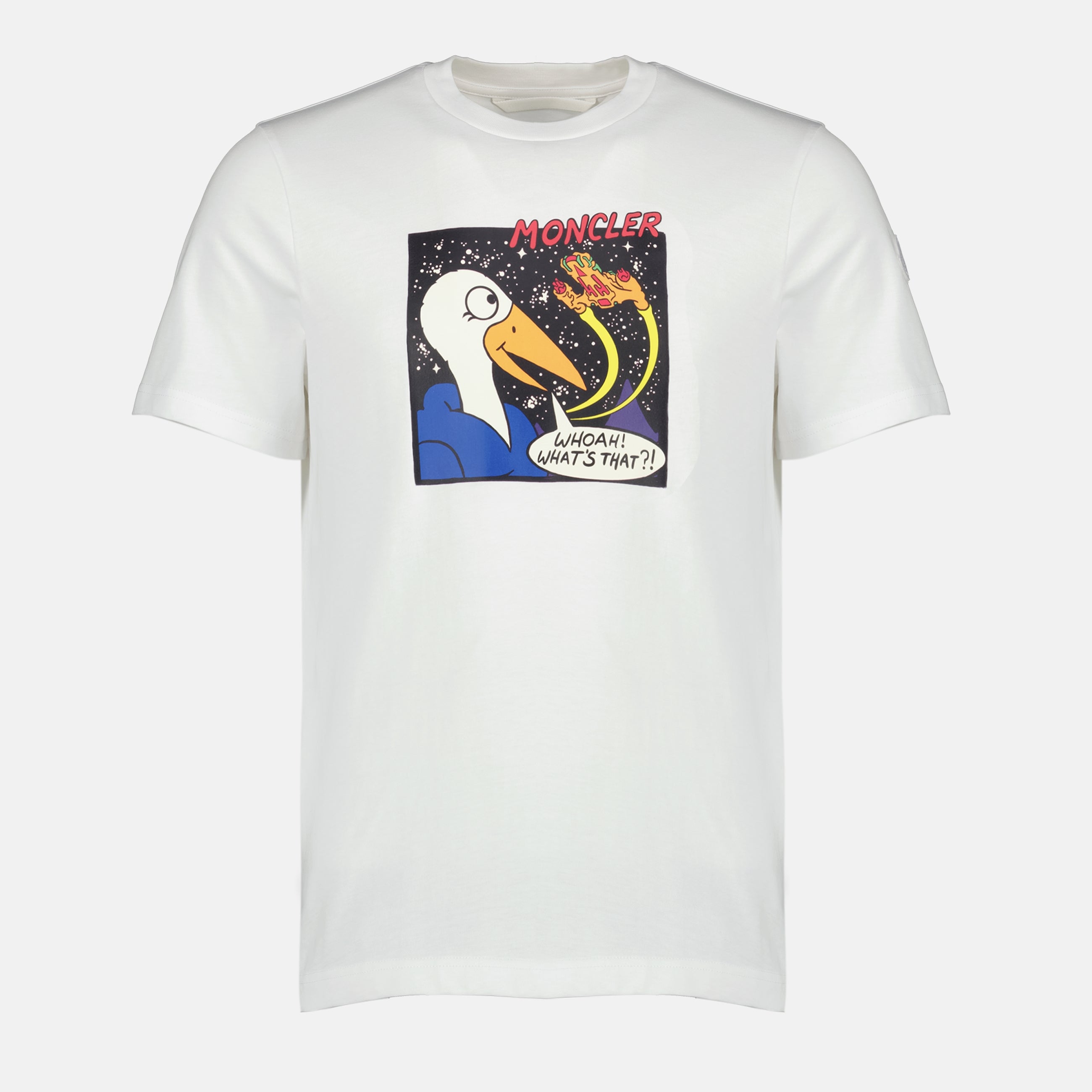 Image du T-shirt Monduck Espace Blanc par Moncler pour Hommes - Saison Printemps-Été 2026 - Vue de Face
