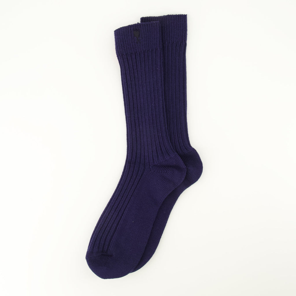 Bilde av Chaussettes ami de coeur marinblå av Ami PARIS for Unisex - Sesong Vår-Sommer 2026 - Bak visning