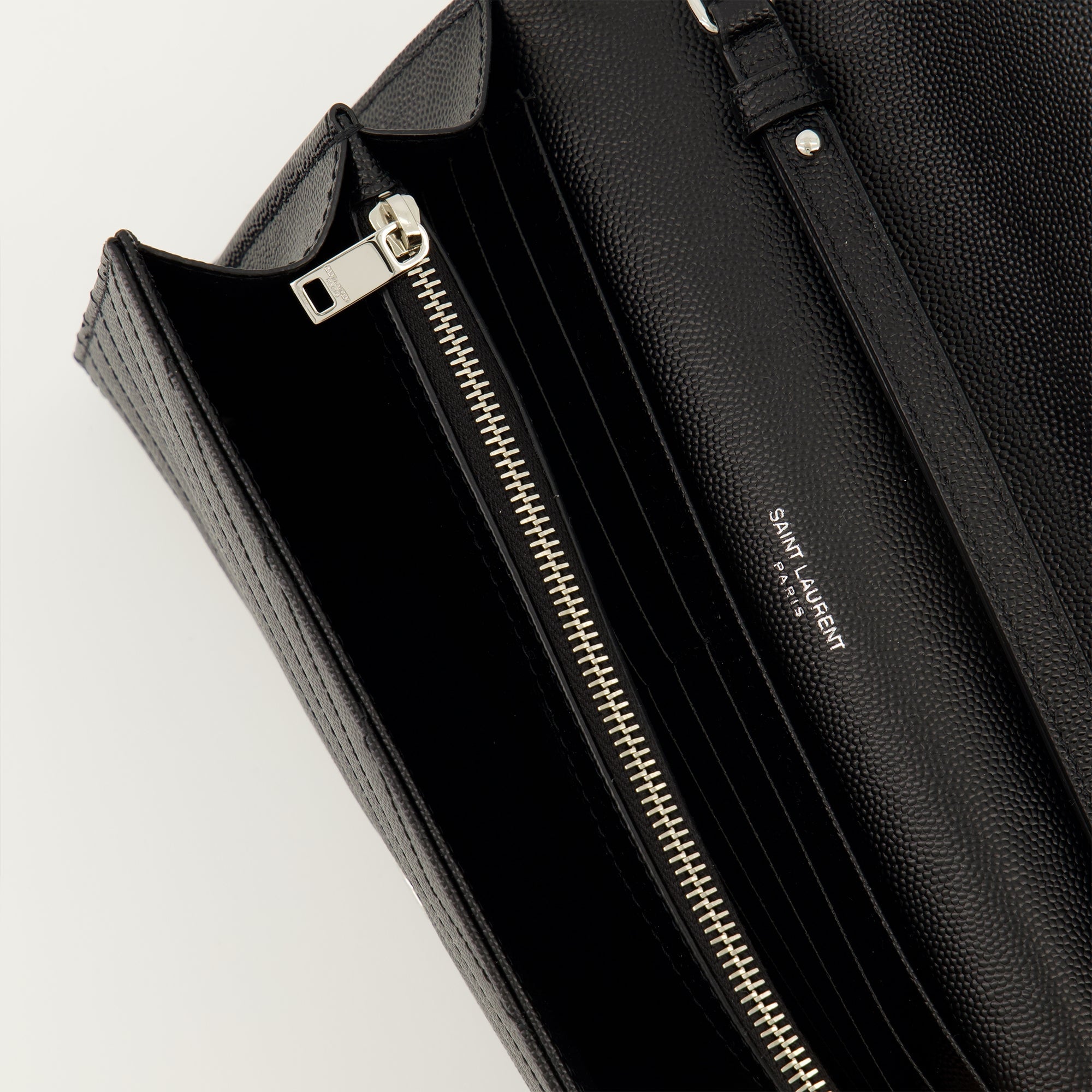 Cassandre Chain Wallet, Saint Laurent Wallet, Grained Calfskin Accessory, Elegant Wallet, Luxury Chain Wallet