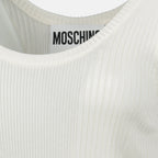 Bild des gerippten weißen Tops von Moschino für Damen - Saison Frühling-Sommer 2025 - Produktdetailansicht 3