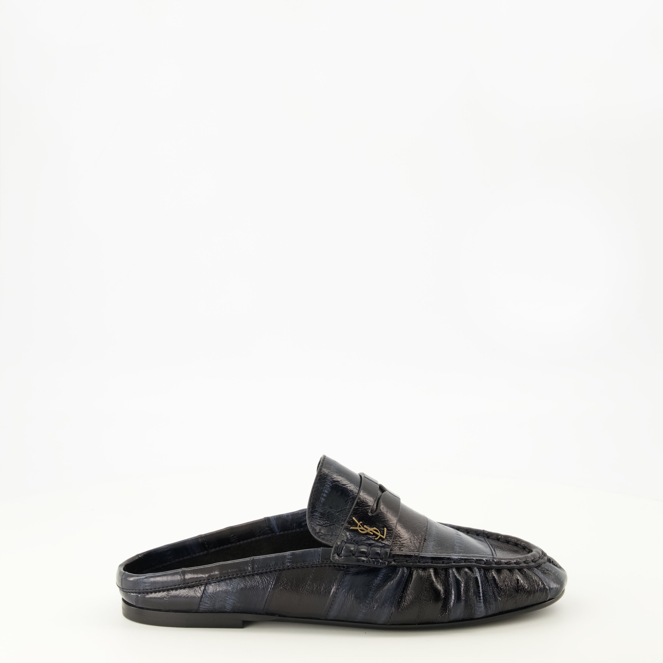 Loafer Mules i Eel Lær