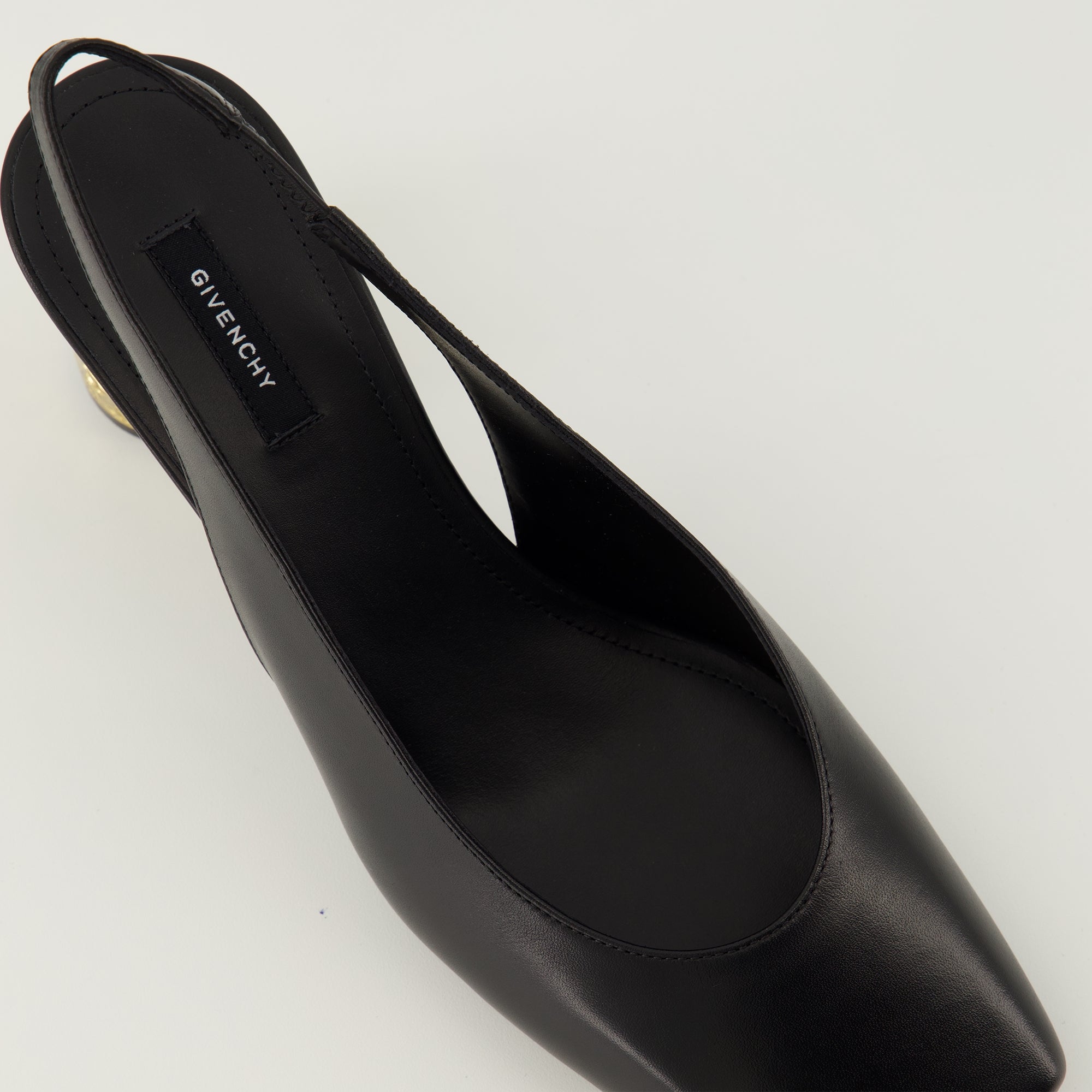 Image of Givenchy Black Tape Heels by Givenchy for Women - Season Spring-Summer 2026 - Top Detail View