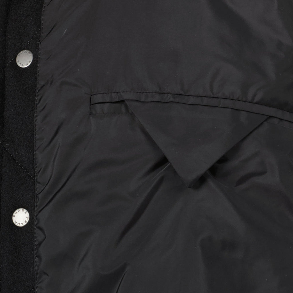 Prada jacket, quilted wool jacket, classic collar jacket, men's outerwear, fall winter 2025