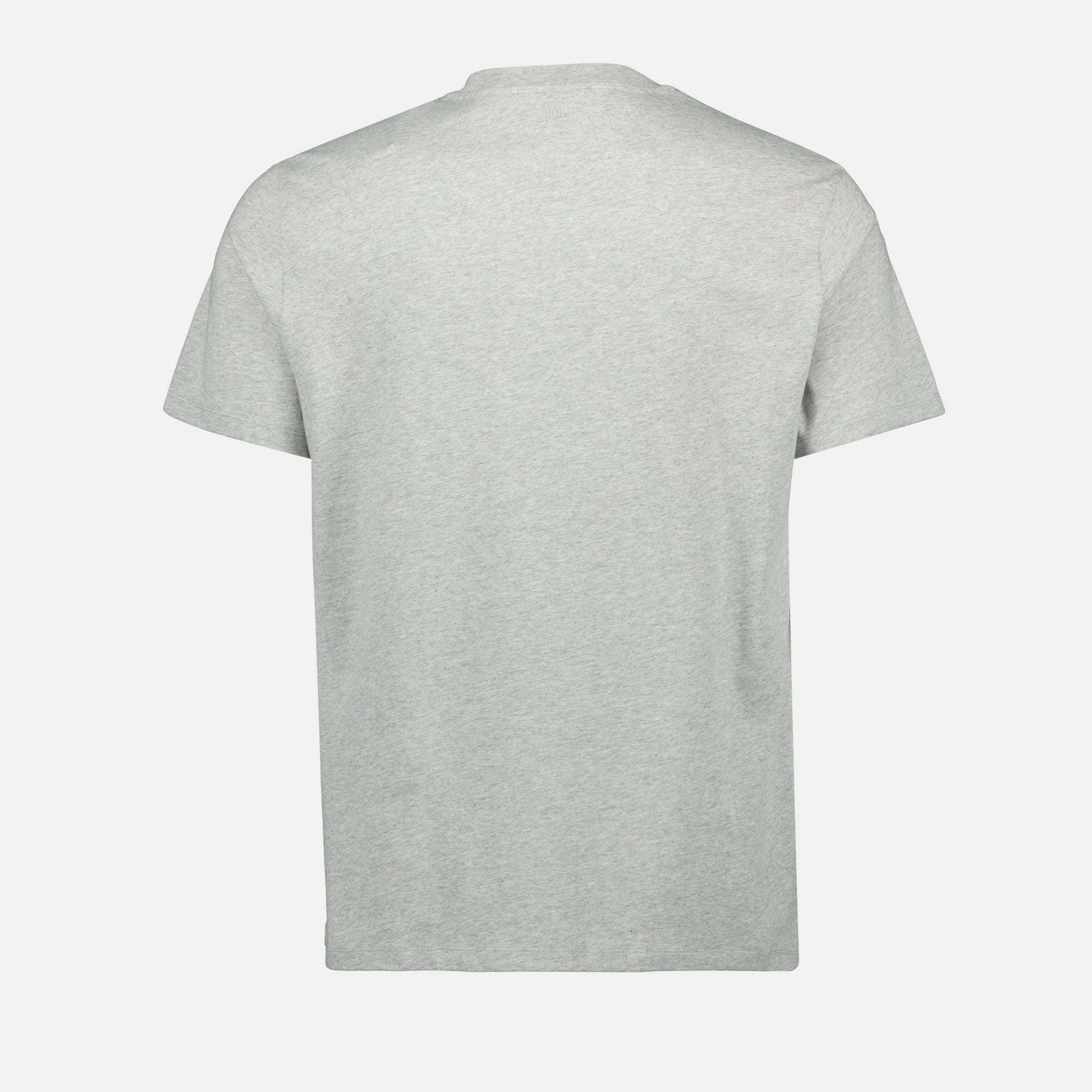 grey T-shirt, Ami Paris, red heart logo, unisex apparel, cotton t-shirt