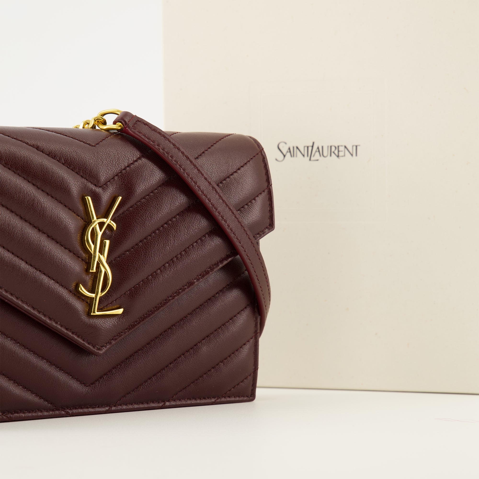 Saint Laurent, bordeaux wallet, envelope wallet, chain wallet, luxury accessories