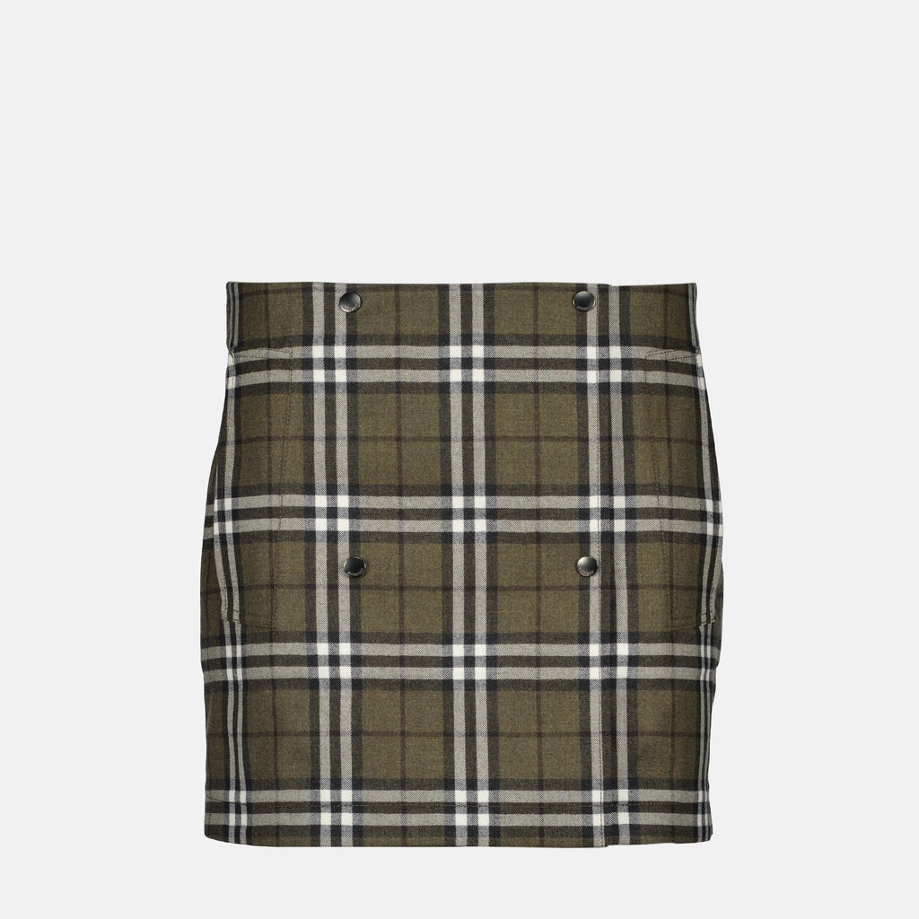 Burberry, mini skirt, wool skirt, khaki check, Autumn-Winter fashion