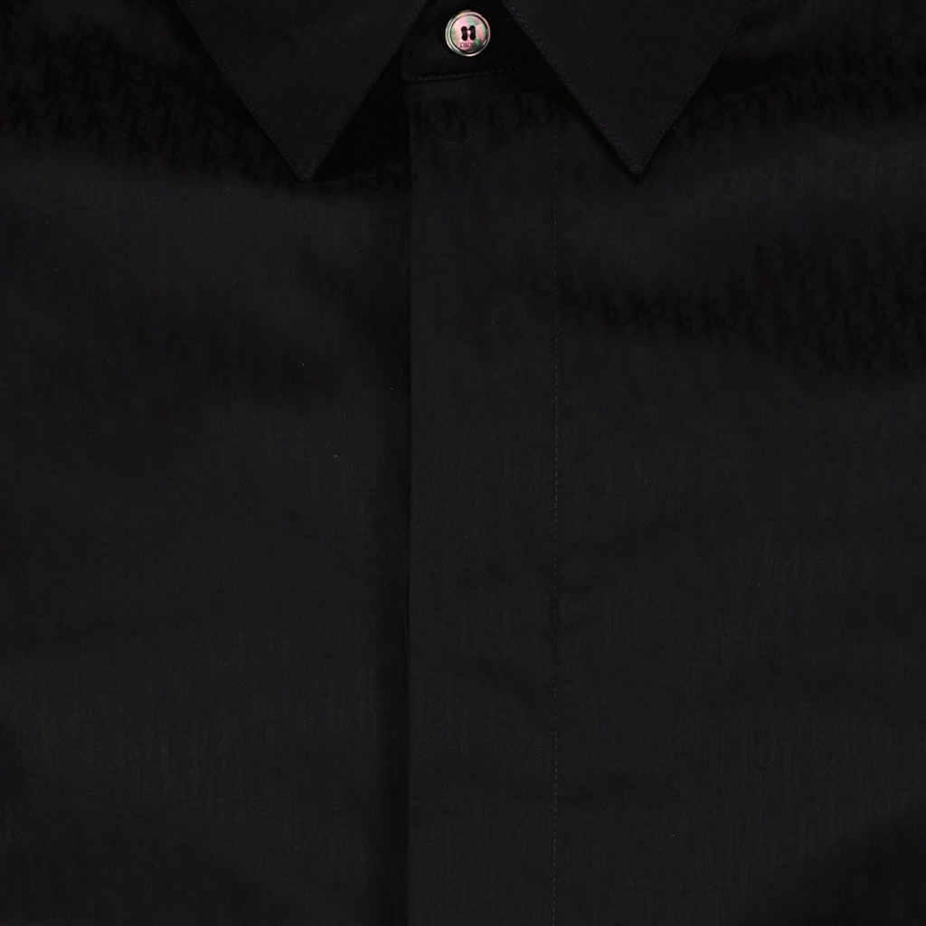 Dior black shirt, luxury cotton shirt, elegant men's shirt, high-end fashion, Autumn-Winter 2024 collection