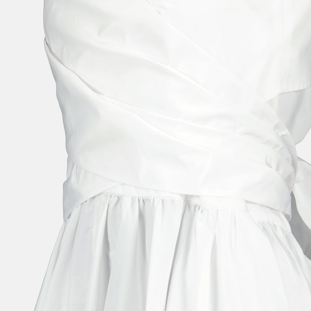 Image of Robe Drapée Blanche en Faille Recyclé by Patou for Women - Season Spring-Summer 2026 - Detail View 1