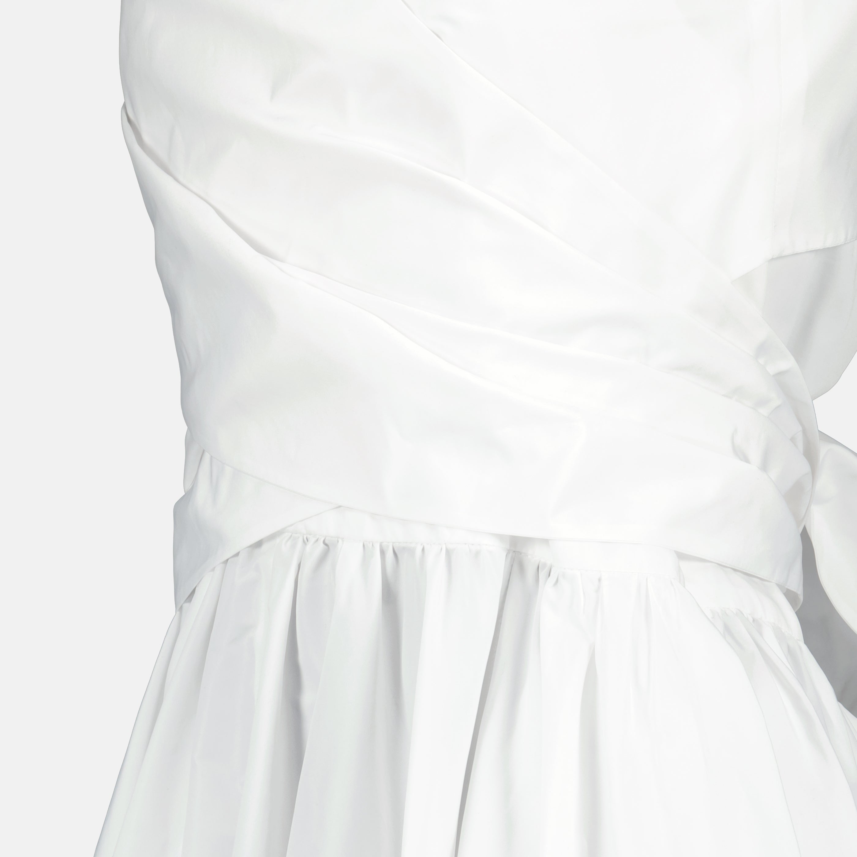 Image of Robe Drapée Blanche en Faille Recyclé by Patou for Women - Season Spring-Summer 2026 - Detail View 1