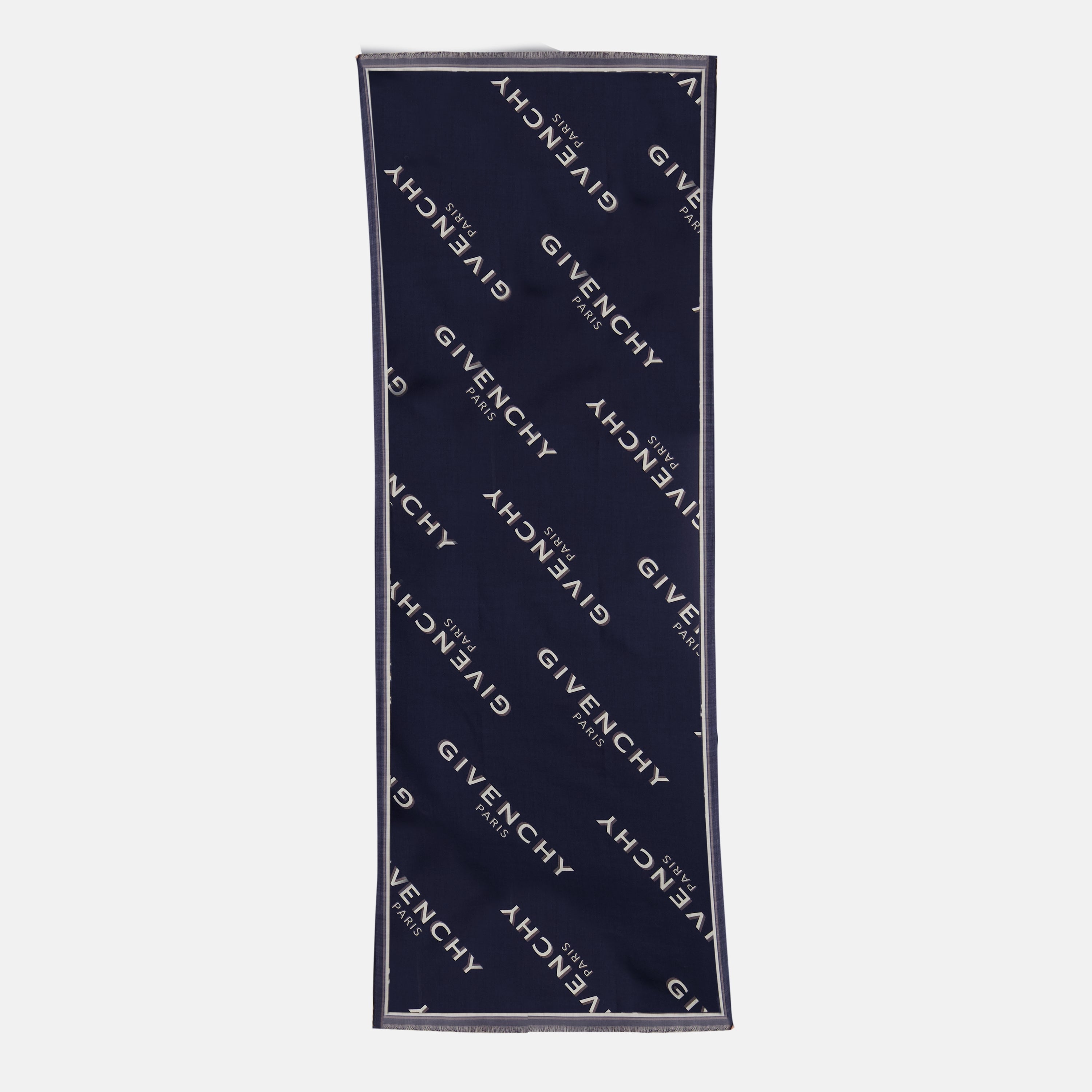 Givenchy stole, Shadow blue stole, luxury accessories, wool silk stole, monogrammed stole