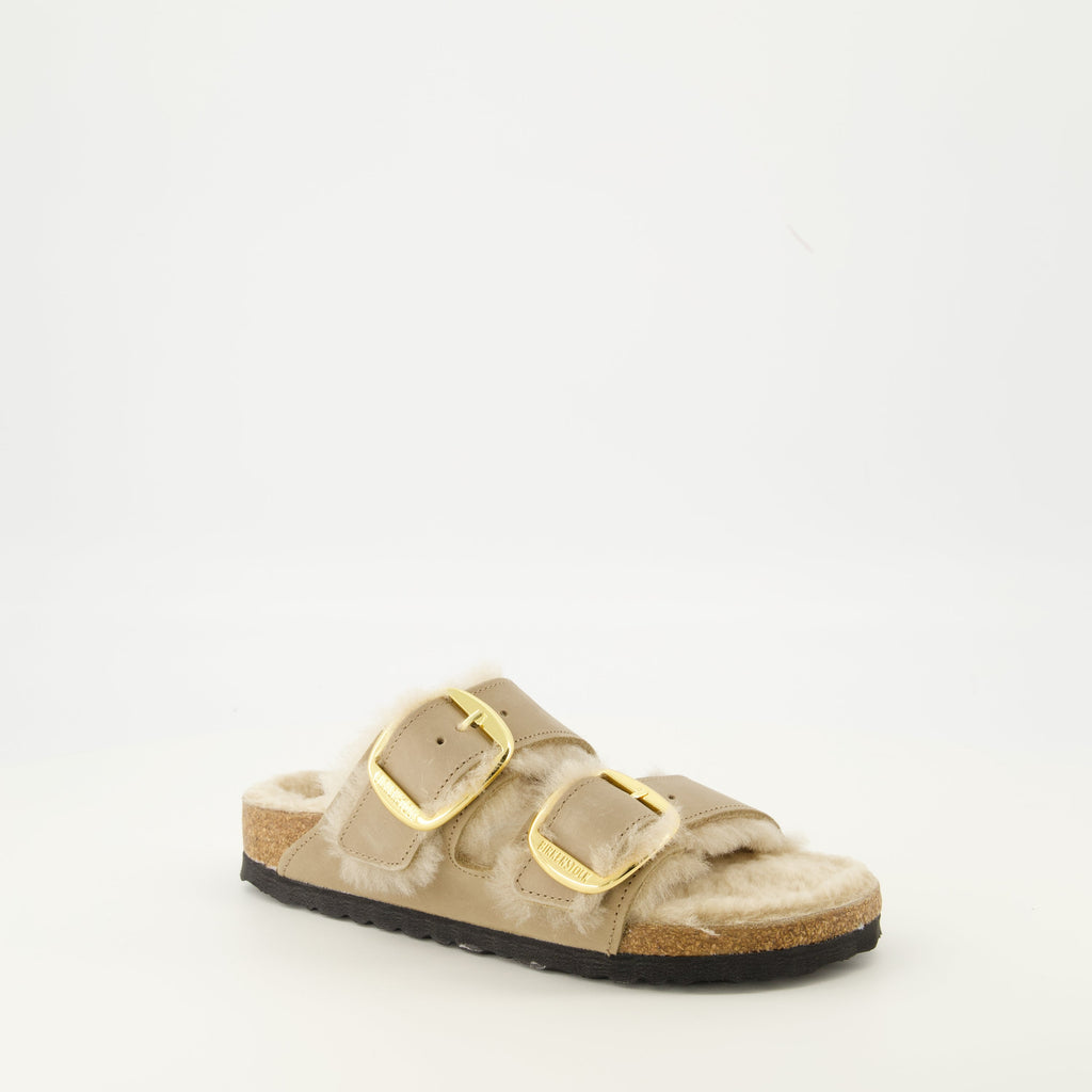 Birkenstock sandals, Arizona Big Buckle, comfortable sandals, adjustable straps sandals, beige summer footwear