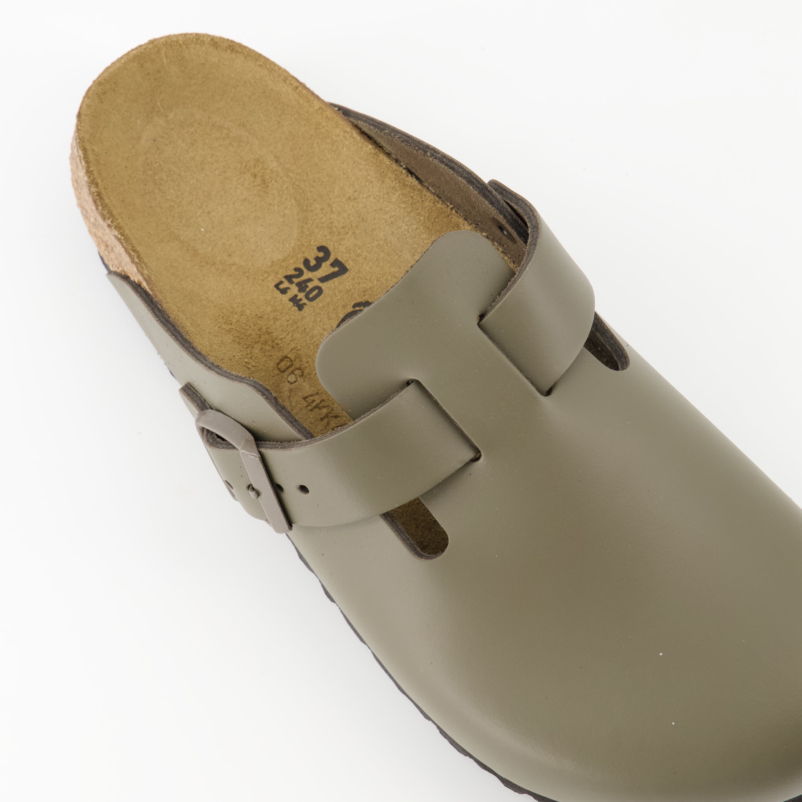 Image de Mules Boston Kaki par Birkenstock pour femmes - Saison Printemps-Été 2025 - Vue détaillée de dessus