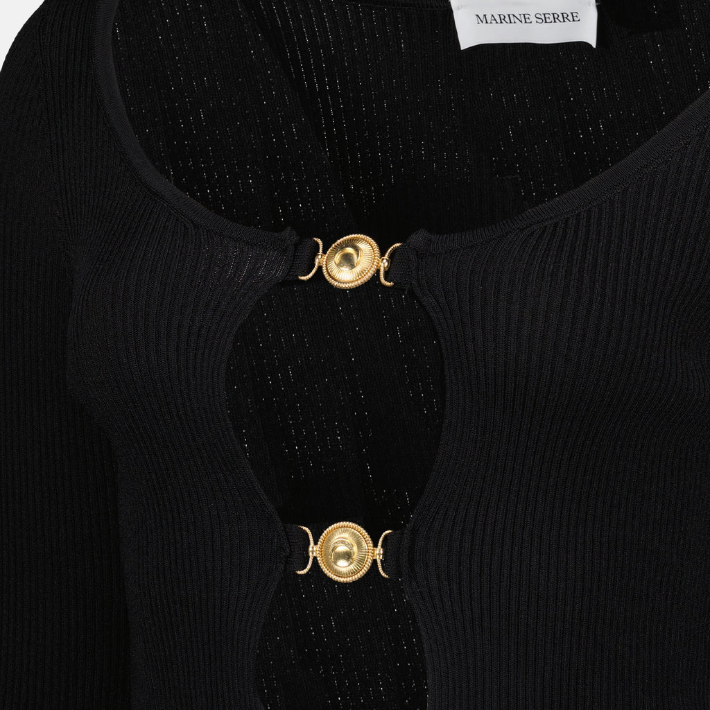 Cardigan Nero Cut-Out