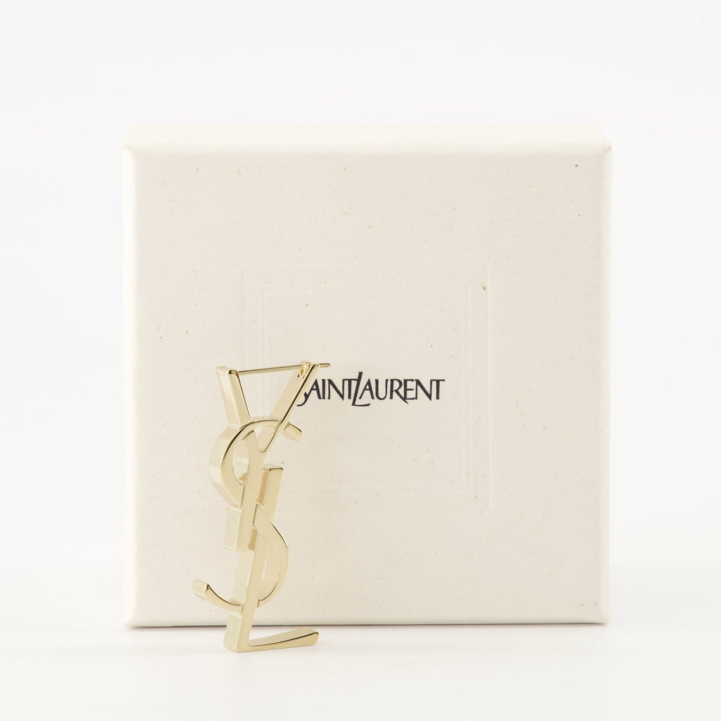 Saint Laurent, Cassandre earrings, gold hoops, luxury earrings, designer accessories