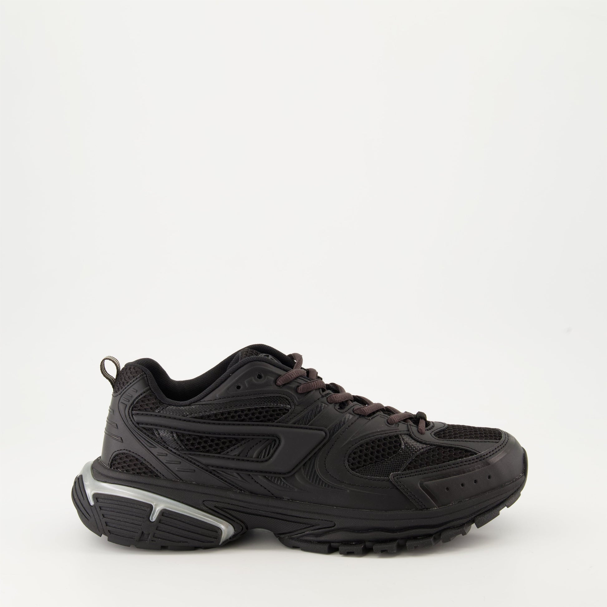 Diesel sneakers, S-Serendipity Pro-X1, black mesh sneakers, PU detailed sneakers, luxury men's footwear