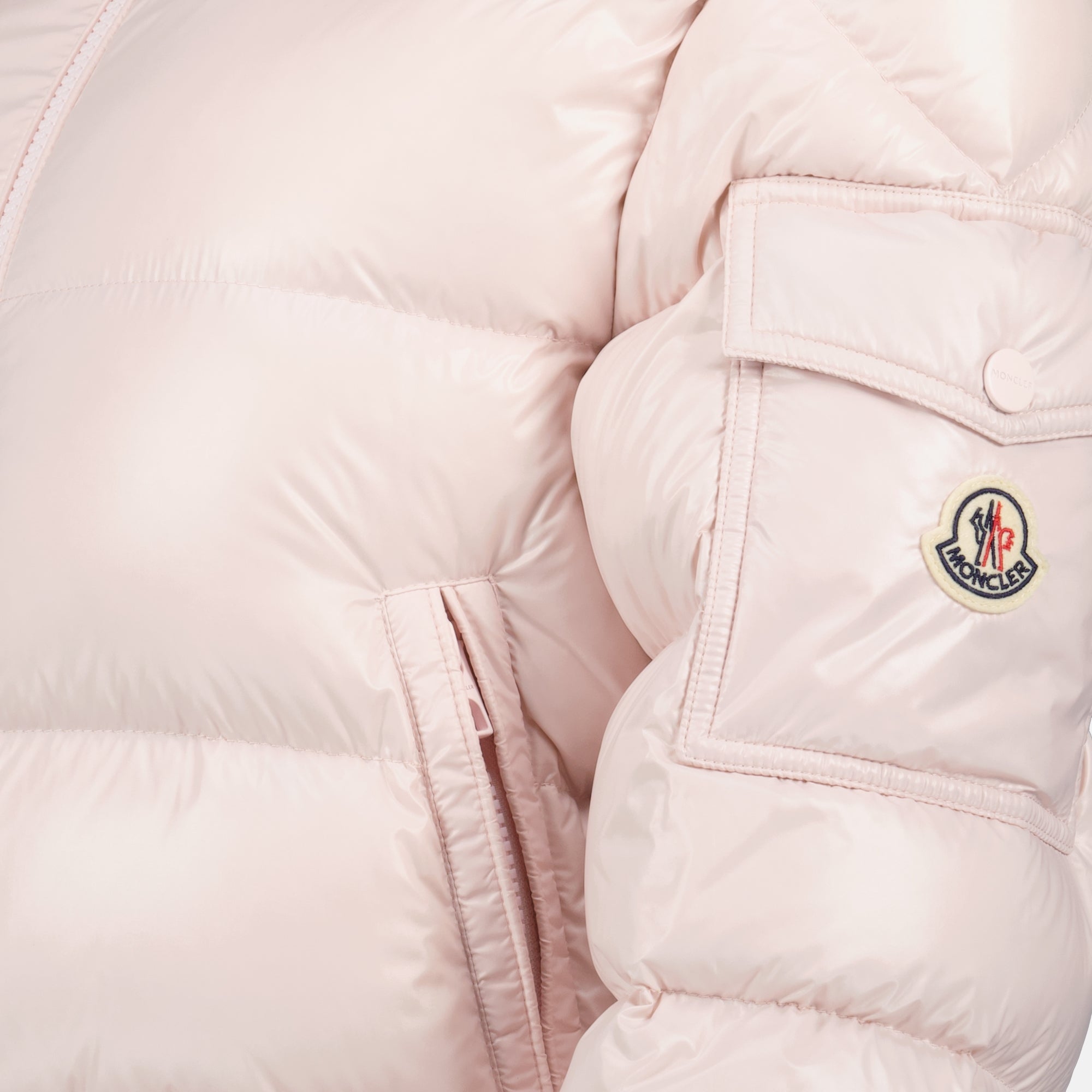 Moncler puffer jacket, Petra pink jacket, nylon puffer coat, women's outerwear, Autumn-Winter collection