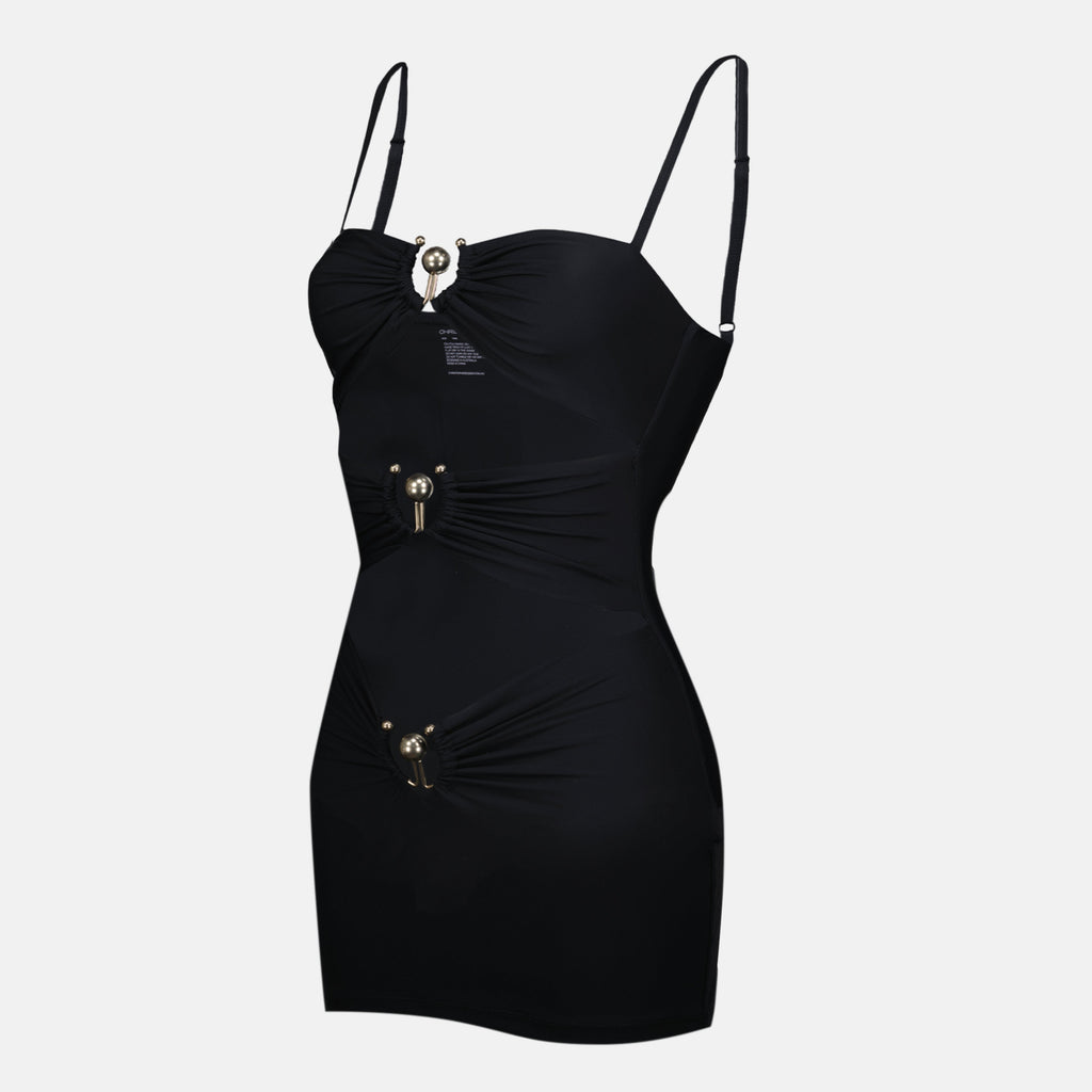 mini dress, Christopher Esber, Lycra dress, brass ornaments, Autumn-Winter 2025