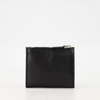 Image of Black Leather Wallet with Rivet Detail by Ami PARIS for Unisex - Season Spring-Summer 2025 - Back View
