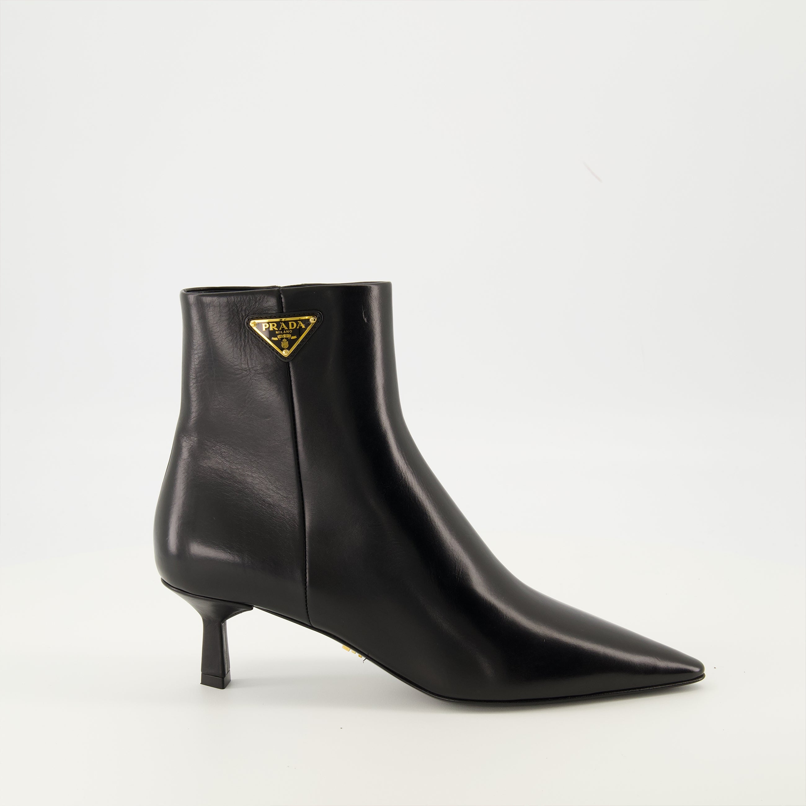 prada black brushed leather ankle boots we in style prada women 15546868040060
