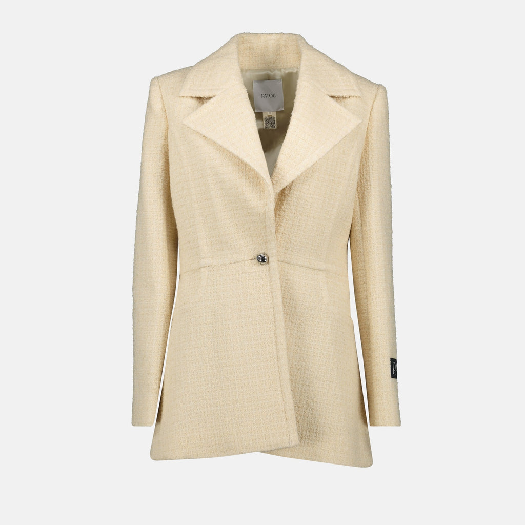 tweed jacket, beige jacket, Patou fashion, Autumn-Winter collection, women's outerwear