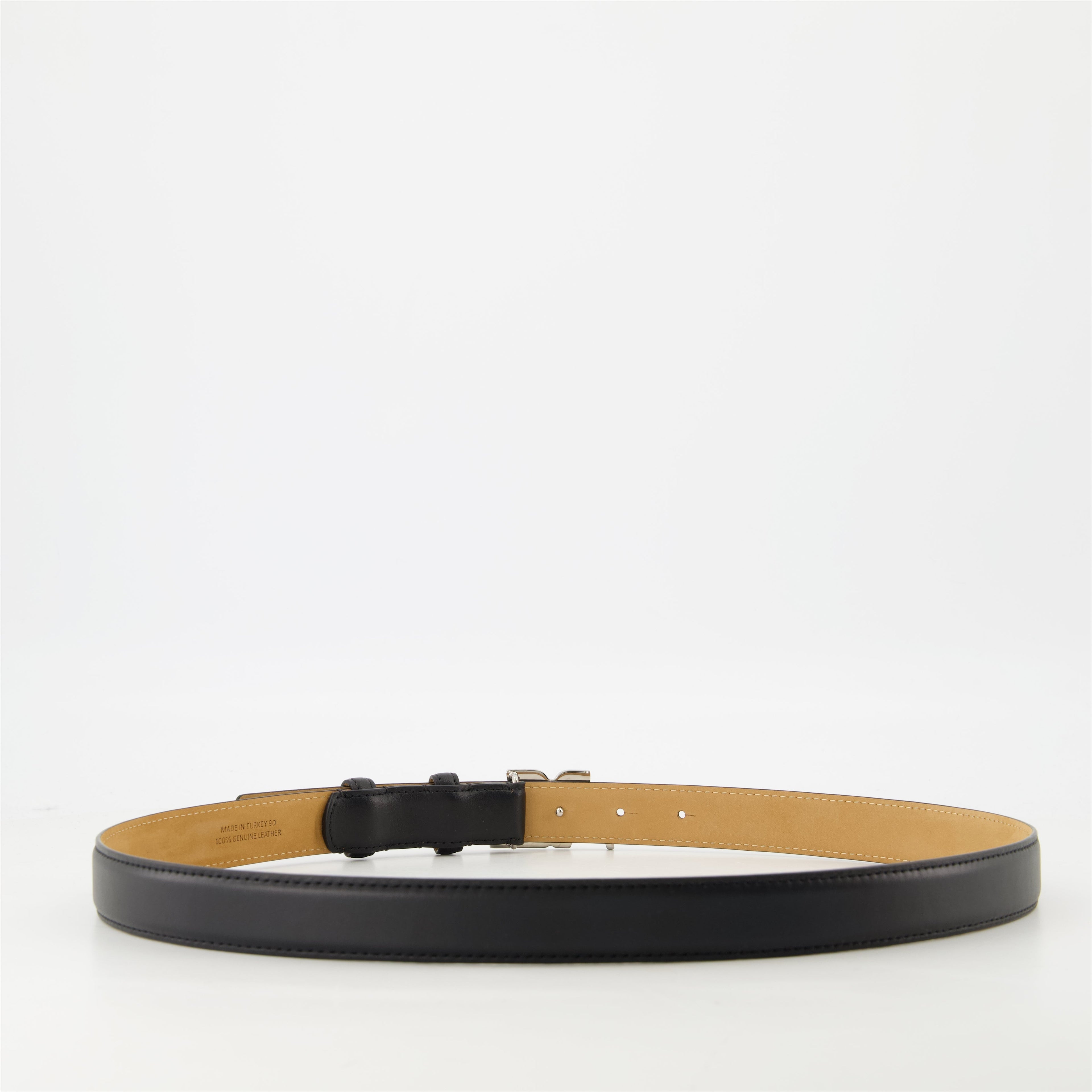 black leather belt, AC belt, adjustable belt, men's accessories, polished buckle