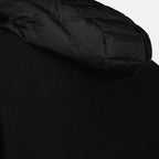 Moncler cardigan, zipped cardigan, black cardigan, men's outerwear, wool and nylon blend
