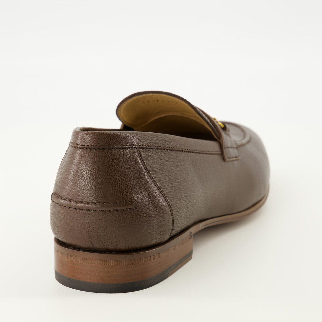 Vlogo moccasins, Valentino Garavani, brown leather shoes, luxury footwear, pointed toe moccasins