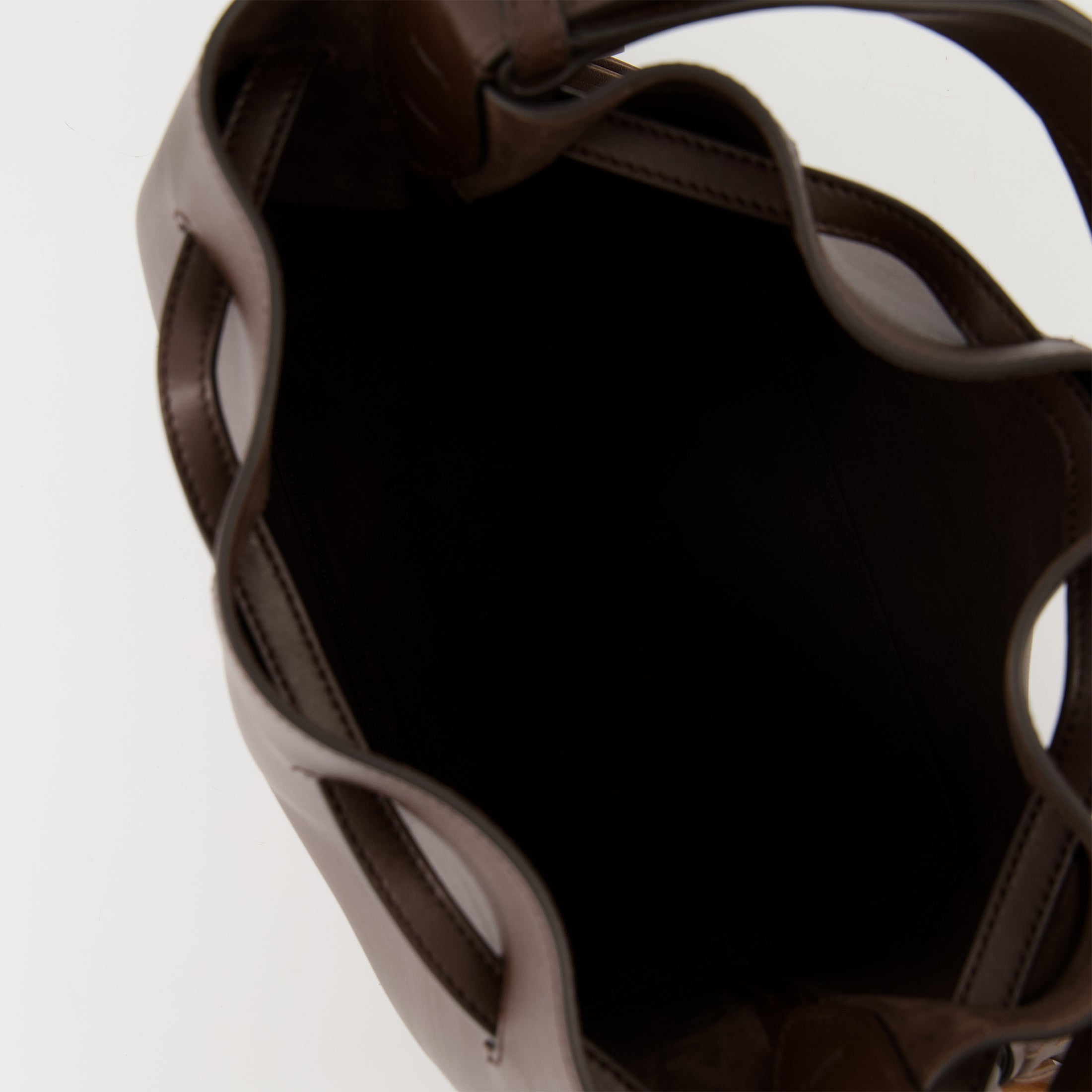 bucket bag, Valentino Garavani, brown leather bag, elegant handbag, designer accessories