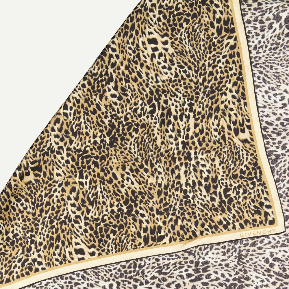 Image of Leopard Silk Scarf by Givenchy for Women - Season Autumn-Winter 2024 - Detail View 1