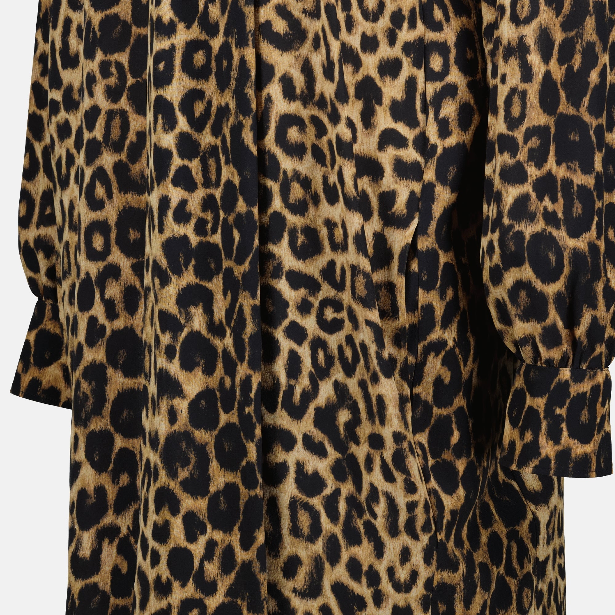 silk dress, leopard print dress, Saint Laurent dress, Autumn-Winter 2025, fashion dress